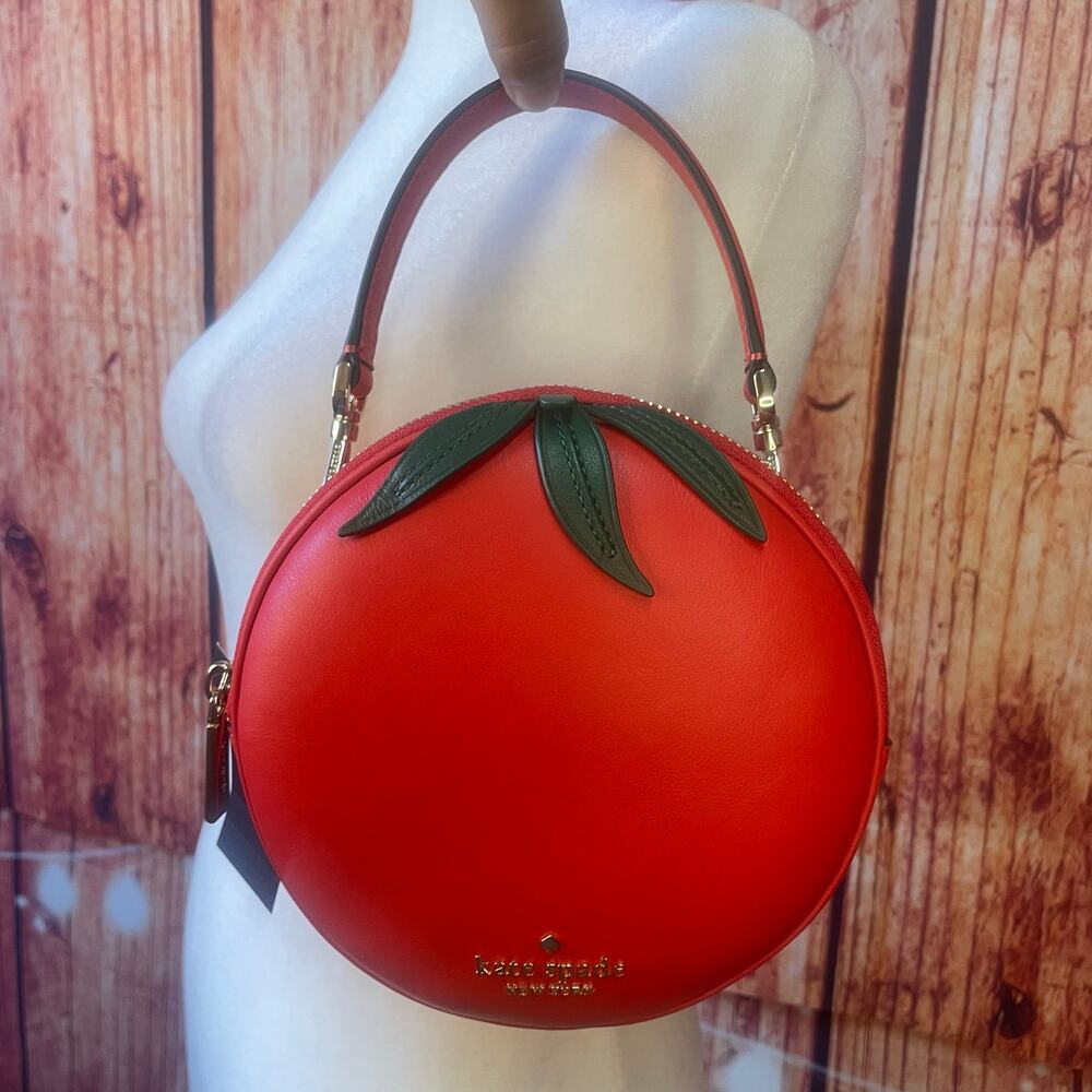 NWT Kate Spade Double Mangia Tomato Small Crossbody Purse KE063 HTF Both Straps